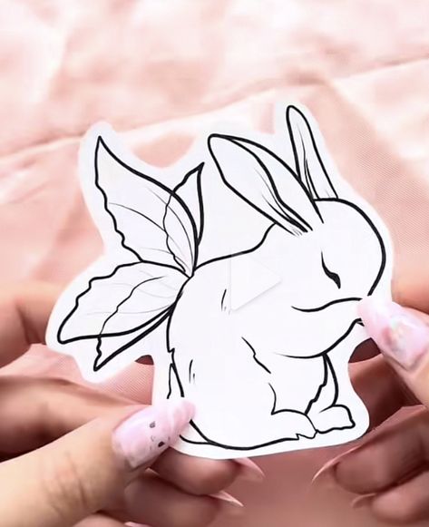 Fairy Bunny, Bunny Tattoo, Rabbit Drawing, Bunny Tattoos, Rabbit Tattoos, Angel Wings Tattoo, Wing Tattoo, Cool Small Tattoos, Fairy Tattoo