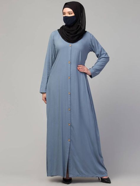 #abaya #abayas #abayadress #abayafashion #mirrawabaya Abaya With Buttons, Color Abaya, Front Open Abaya, Closed Abaya, Open Abaya, Islamic Dress, Stylish Wardrobe, Muslim Outfits, Muslim Dress