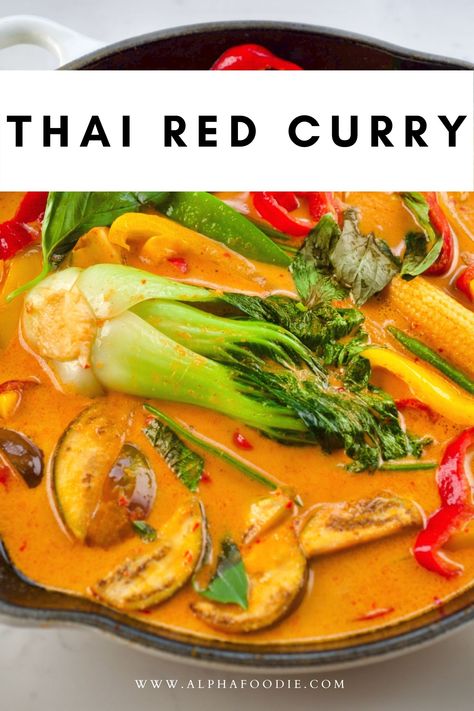 Thai Red Curry Vegetarian, Easy Thai Red Curry, Thai Vegetable Curry, Curry Vegetarian, Homemade Tofu, Red Curry Paste, Vegetable Curry, Frozen Veggies, Cooked Veggies