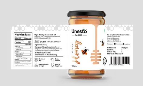 Product Package Design, Honey Label Design, Honey Label, Ice Cream Packaging, Honey Bottles, Honey Packaging, Packaging Template Design, Packaging Template, Learning Graphic Design