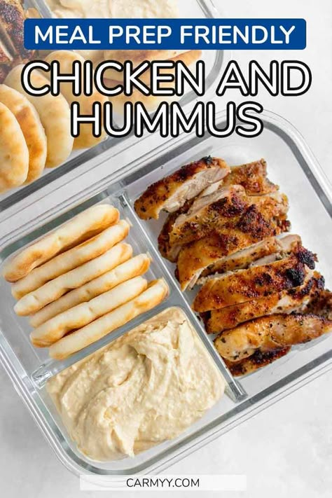 Meal Prep Cold Lunches, Hummus Meal Prep, Chicken And Hummus, Make Ahead Lunch, Healthy Lunch Snacks, Healthy Lunch Meal Prep, Cold Lunches, Work Meals, Easy Healthy Meal Prep