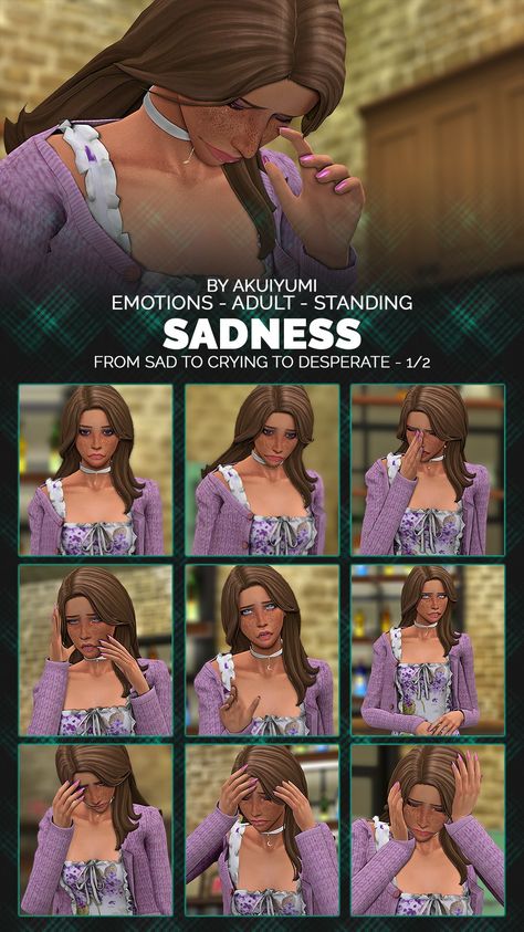 Emotions: sadness – Sims Crazy Creations Sims 4 Machinima Animation, Sims 4 Scared Pose, Poses For Sims 4, Sims 4 Crying Poses, Sims4 Poses, Sims 4 Poses, Sims 4 Couple Poses, Sims Poses, Sims 4 Stories