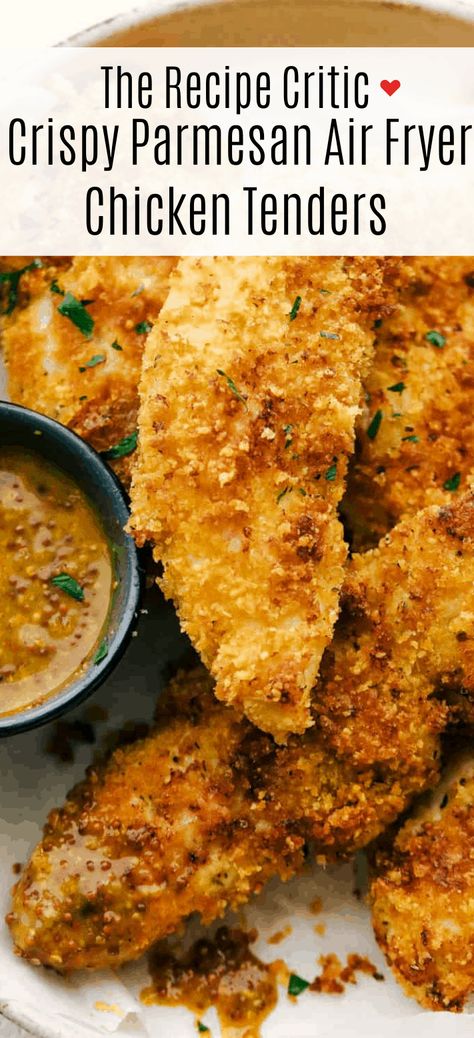 Crispy Parmesan Air Fryer Chicken Tenders are crispy golden outside and tender juicy inside with hint of garlic and tons of flavor. They are perfect for a quick dinner, lunch or even snack. Chicken Tenderloin Recipes Air Fryer, Parmesan Air Fryer Chicken, Chicken Tenders Air Fryer, Chicken Tender Recipes Easy, The Best Air Fryer Chicken, Best Air Fryer Chicken, Air Fryer Recipes Chicken Tenders, Chicken Tenders Recipe, Air Fryer French Fries