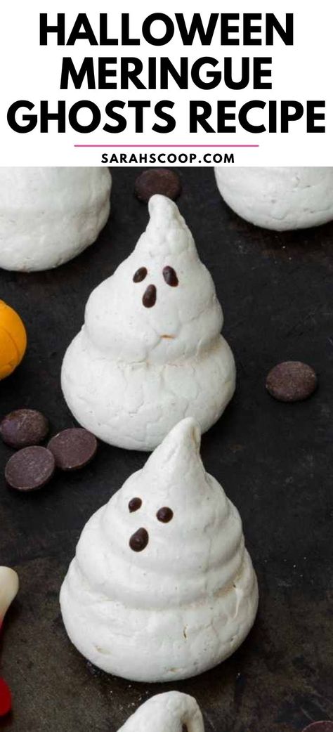 Spooky Treats Alert! 👻 Check out this easy and delicious Halloween Meringue Ghosts recipe. #halloween #meringue #recipe Halloween Meringue, Fluffy Desserts, Meringue Ghosts, Ghost Meringues, Disney Movie Night Dinner, Movie Night Dinner, Halloween Themed Food, Meringue Recipe, Disney Movie Night