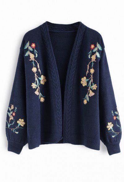 Sweater Designs, Embroidery Sweater, Pola Sulam, Embroidery On Clothes, Fashion Buyer, Embroidered Cardigan, Embroidered Clothes, Sweater Design, Looks Vintage