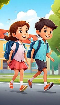 Going To School Drawing, Muslim Kids Cartoon, Go To School Cartoon, Feelings Activities Preschool, Education Painting, School Wall Art Ideas, Back To School Images, School Wall Painting, Education Photo