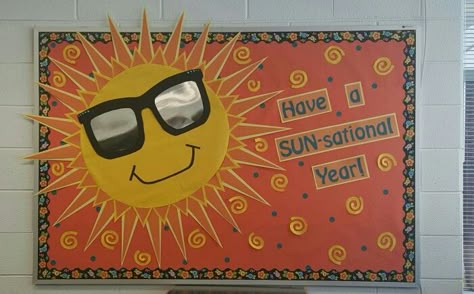 Sunshine Bulletin Board. Have a SUN-sational year! Sun Sunshine Bulletin Board, Sun Bulletin Boards, Cafeteria Bulletin Boards, Pta Bulletin Boards, Office Bulletin Boards, College Bulletin Boards, Class Bulletin Boards, Summer Bulletin Boards, Teacher Bulletin Boards