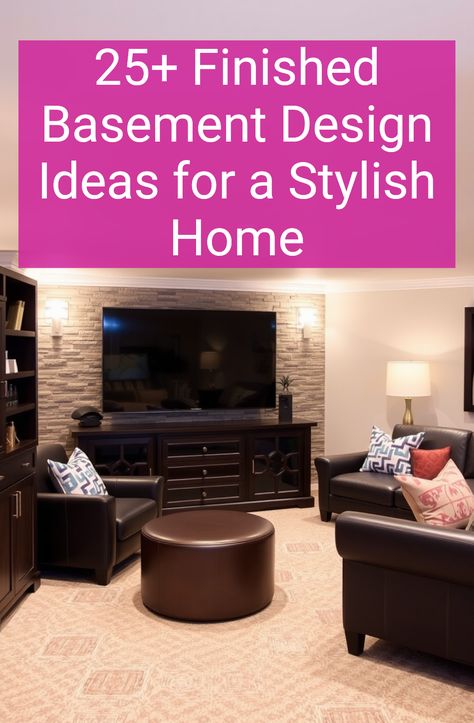 25+ Finished Basement Design Ideas for a Stylish Home Basement Room Decor Ideas, Basement Layout Ideas Floor Plans, Basement Furniture Ideas, Basement Entertainment Room Ideas, Basement Oasis, Basement Tv Room, Basement Design Layout, Basement Family Room Ideas, Small Finished Basements