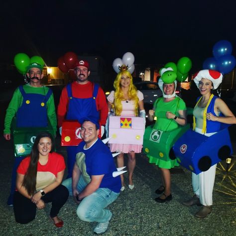 Group Costume Mario Kart Characters Mario Kart Dress Up, Leavers Day Costume Ideas, Mario Kart Costumes Group, Mario Kart Characters Costume, Mario Kart Halloween Costume Group, Mario Group Costumes, Mario Characters Costumes, Video Game Character Costumes, Leavers 2023