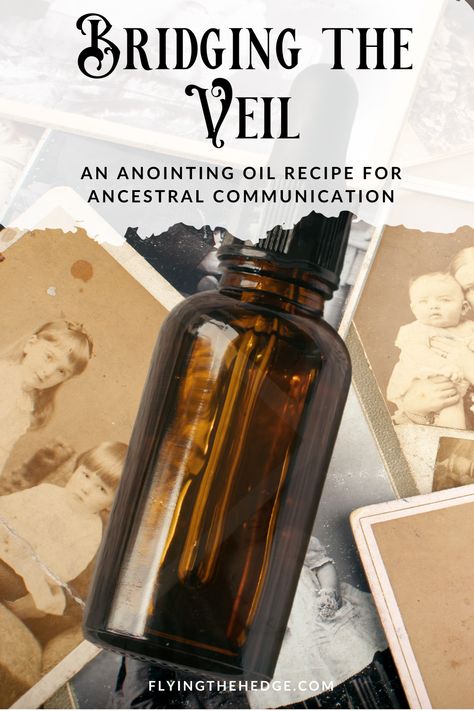 Bridging the Veil: An Anointing Oil Recipe for Ancestral Communication The Winds Of Winter, Spirit Realm, Anointing Oil, Spirit Communication, Hedge Witch, Amber Bottles, Clear Jars, How To Dry Rosemary, Essential Oil Perfume