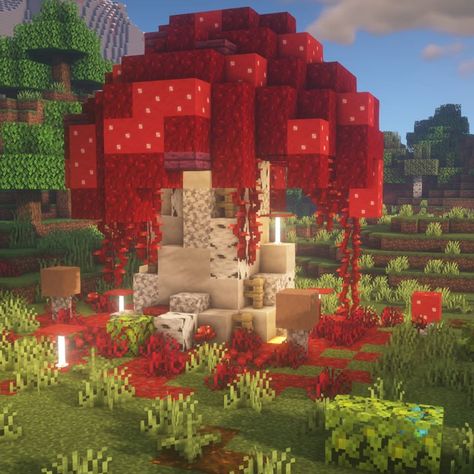 Custom Mushrooms Minecraft, Mushroom Tree Minecraft, Minecraft Mushroom Nether Portal, Minecraft Giant Mushroom, Minecraft Custom Trees, Minecraft Mushroom Builds, Minecraft Mushroom, Minecraft Mushroom House, Minecraft Halloween