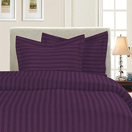 Elegant Comfort Luxury 3-Piece Striped Duvet Cover Set! - 1500 Thread Count Egyptian Quality Silky-Soft Wrinkle Resistant Damask Stripe Duvet Cover Set, King/California King, Eggplant/Purple Purple Bedding, Striped Duvet, Striped Duvet Covers, Luxury Duvet Covers, Reversible Duvet Covers, Down Comforter, King Duvet, Bedding Accessories, King Duvet Cover