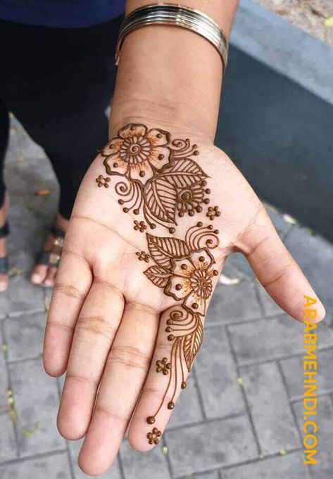 50 Front Hand Mehndi Design (Henna Design) - March 2020 Simple Mehndi Designs On Palm, Palm Mehndi Design Kids, Henna Designs For Palm Simple, Small Mehndi Designs Palm Aesthetic, Full Back Hand Mehndi Design, Palm Full Mehndi Design, Simple Henna Designs Hand Palms Side, Simple Palm Mehendi Designs, Front Mehendi Designs Beautiful Simple