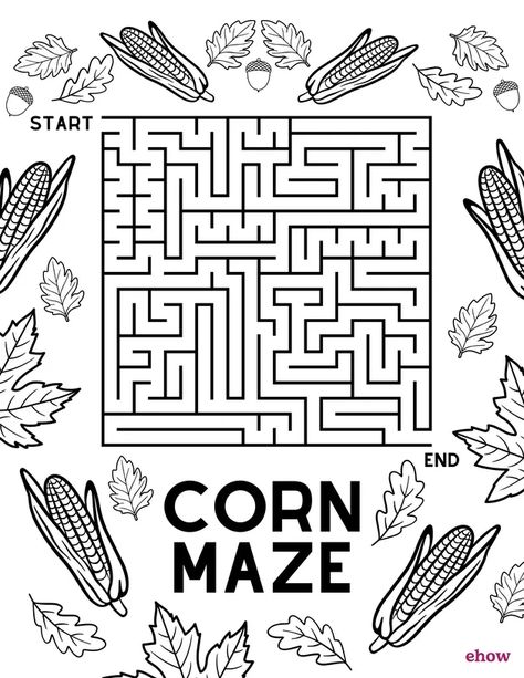 Free Printable Halloween Coloring Pages for All Ages | ehow Halloween Maze Printable, Corn Maze Activities, Fall Mazes For Kids, Mazes Printable, Free Printable Halloween Coloring Pages, Coloring Pages Activities, Sugar Skull Pumpkin, Halloween Maze, November Ideas