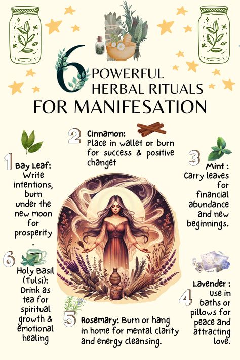 Unlock the untapped potential of herbal magic and harness the power of nature to manifest your deepest desires. In this enlightening article, we dive into 6 potent herbs that can serve as powerful allies on your journey to manifest abundance, success, and joy. Explore the world of herbal rituals and abundance rituals as they hold the keys to your dreams becoming a reality. How To Use Herbs, Herbs For Manifestation, Abundance Herbs, Witch Knowledge, Fairy Spells, Mexico Life, Witchcraft Stuff, Herb Growing, Personal Philosophy