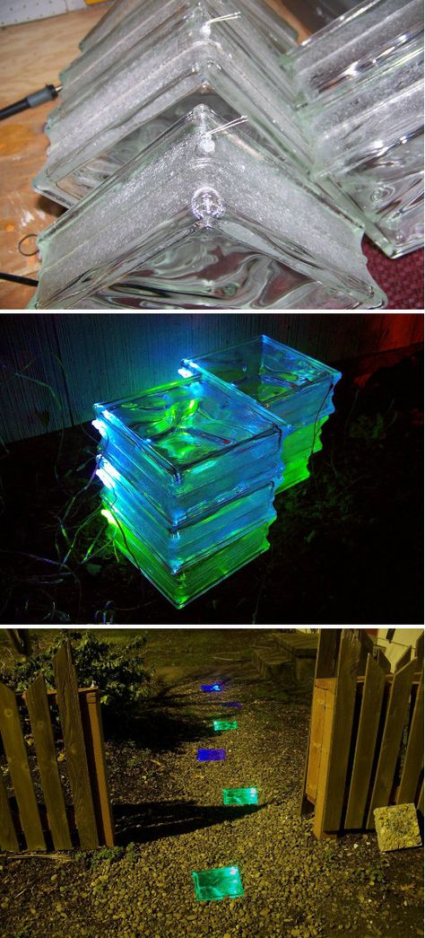 DIY Glowing Solar Walkway Landscape Gardening, Diy Outdoor Lighting, Deco Nature, Large Garden, Deco Originale, Garden Landscape, It Is, Backyard Projects, Ideas Garden