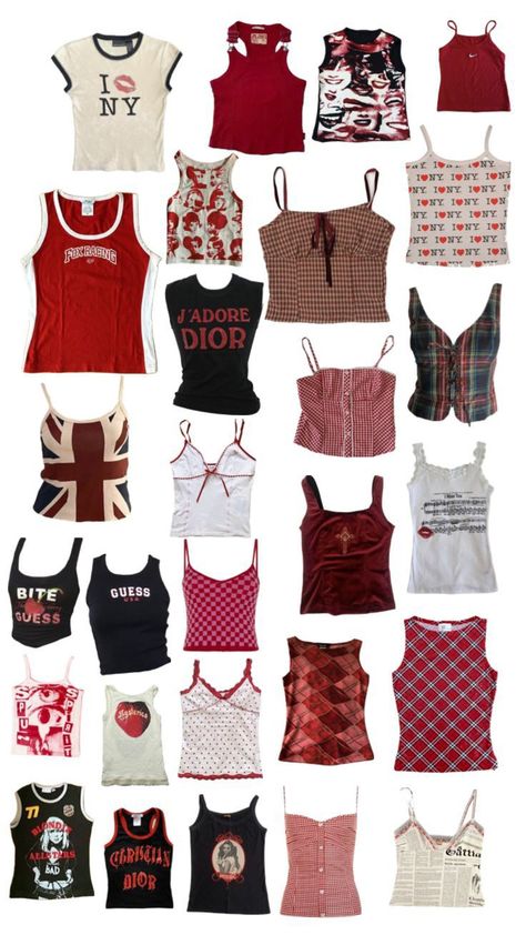 Red Tank Top Outfit, Downtown Outfits, Tank Top Outfits, Red Tank Tops, Red Tank, Mode Inspo, Really Cute Outfits, Casual Style Outfits, Dream Clothes