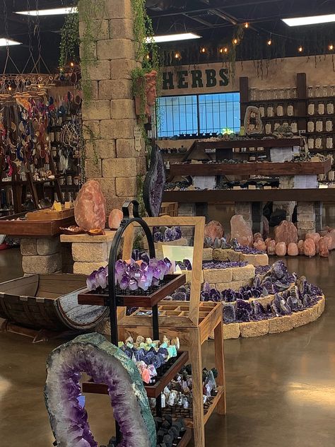 Crystal Collection Display, Witchy Crystals, Crystal Shopping, Aesthetic Crystals, Witch Store, Witchy Room, Meet Our Team, Tea Station, Crystal Room