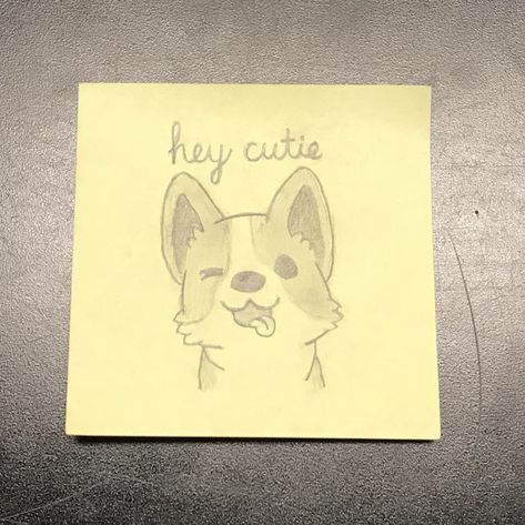 Cute Drawings On Sticky Notes, Cute Sticky Note Doodles, Sticky Notes Doodle Ideas, Things To Draw On A Sticky Note, Sticky Notes Art Drawing, Drawing On Sticky Notes, Cute Sticky Note Drawings, Sticky Note Art Doodles, Sticky Note Drawings Doodles