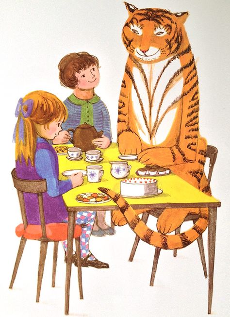 Tiger Who Came To Tea, Tiger Illustration, Tea Party Birthday, A Tiger, Arte Animal, Children's Literature, The Tiger, Beatrix Potter, Childrens Illustrations