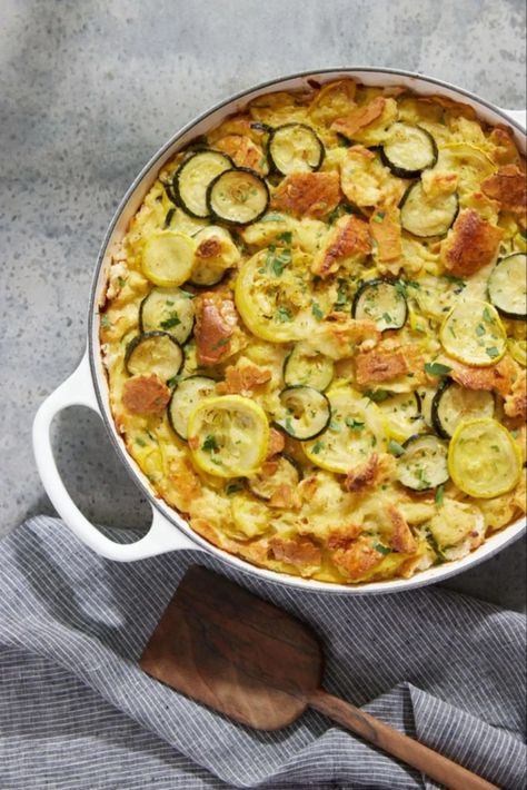 Magnolia Table with Joanna Gaines: Season 4, Episode 2 Blog - Magnolia Squash Strata, Holiday Vegetables, Vegetable Strata, Magnolia Recipes, Sauteed Zucchini And Squash, Magnolia Table Recipes, Strata Recipe, Joanne Gaines, Sideshow Bob