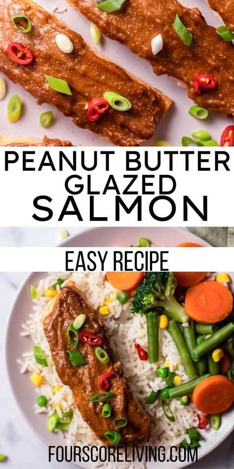 Salmon Peanut Sauce Recipe, Peanut Sauce Salmon, Peanut Salmon, Yard House Whiskey Glazed Salmon, Salmon Recipes Baked Honey Soy Sauce, Soy Sauce Salmon, Fish Entrees, Salmon Glaze Recipes, Bbq Salmon