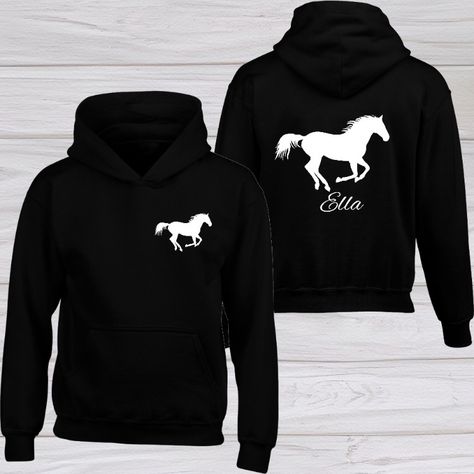 The Personalised Horse Hoodie is the ultimate apparel for horse enthusiasts and equestrian lovers. This stylish and comfortable hoodie is designed with a passion for horses in mind. It features a unique equine-inspired design, including a striking image of a pony or horse, and it is suitable for both male and female riders. Made from high-quality materials, this hoodie offers durability and warmth, making it ideal for those cool equestrian adventures. Jumping Horse, Horse Hoodies, Xmas Jumpers, Online Seller, Horse Jumping, Clothes Horse, Dressage, Hoodie Design, Equestrian