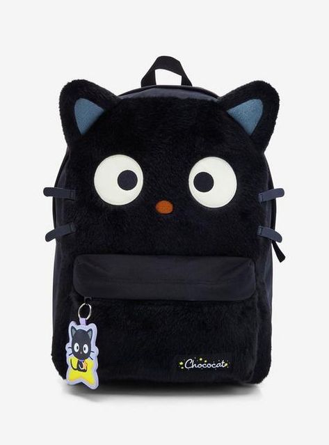 Chococat Fuzzy Glow-In-The-Dark Backpack, Emo Backpacks For School, Domo Backpack, Stuffed Animal Accessories, Cool Backpacks For School, Matching Backpacks, Sanrio Backpack, Pastel Backpack, Sanrio Bags, Hello Kitty Gifts