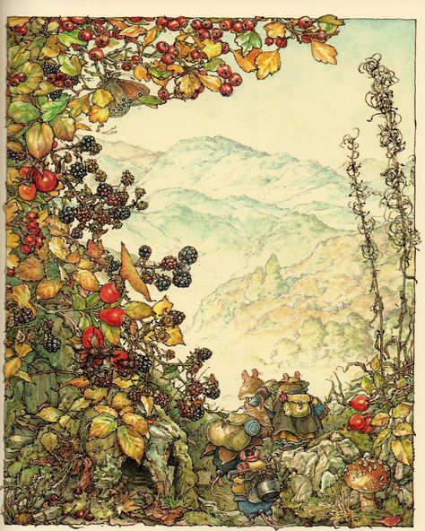 Jill Barklem, Brambly Hedge Bramley Hedge, Bramble Hedge, Brambley Hedge, Maus Illustration, Jill Barklem, High Hills, Brambly Hedge, 동화 삽화, Marjolein Bastin