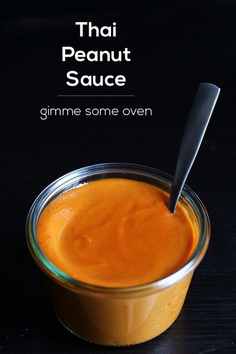 Thai Peanut Sauce | Gimme Some Oven: A quick and simple recipe for delicious homemade Thai Peanut Sauce. Use to make chicken satay, a stir-fry, an Asian salad, and more! Thai Stir Fry Sauce, Peanut Sauce Stir Fry, Peanut Sauce Chicken, Homemade Stir Fry Sauce, Thai Stir Fry, Peanut Sauce Recipe, Thai Peanut Sauce, Homemade Sauce Recipes, Thai Peanut