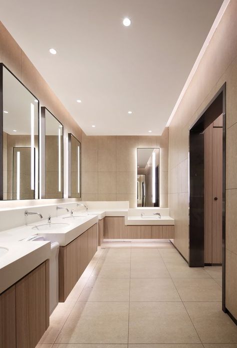 Modern Public Restroom Design, Hospital Bathroom Design, Luxury Public Bathroom, School Toilet Design, Commercial Toilet Design, Office Toilet Design, Public Toilet Interior, Commercial Restroom Design, Modern Restroom Design