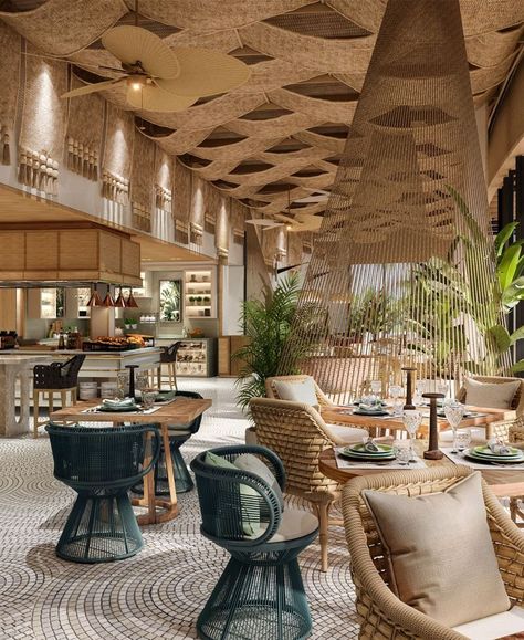 St Regis Red Sea Resort - barefoot luxury interiors Resort Interior Design, Resort Interior, Desain Pantry, Atami, Sea Resort, Luxury Restaurant, The Red Sea, Resort Design, Hotel Interior Design