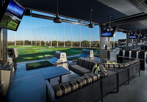 A view of several hitting bays at Topgolf’s facility in Tampa, Florida. Golf Basics, Golf Driving Range, Golf Range, Golf Videos, Golf Tips For Beginners, Top Golf, Driving Range, Golf Game, Pga Tour