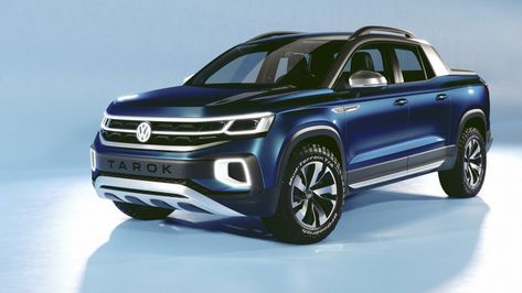 VW introduces variable-bed Tarok Concept pickup Small Pickup Trucks, New Pickup Trucks, Compact Trucks, Compact Pickup Trucks, Small Pickups, Fiat Toro, Volkswagen Amarok, Vw Amarok, Volkswagen Car