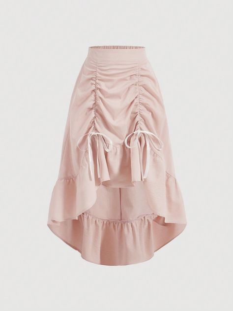 SHEIN MOD Women's Pleated High-Low Hem SkirtI discovered amazing products on SHEIN.com, come check them out! Cloth Ideas, Fairy Outfit, Fairy Skirt, Ruched Skirt, High Low Skirt, Women Skirts, Hem Skirt, Modest Fashion Outfits, Kpop Outfits