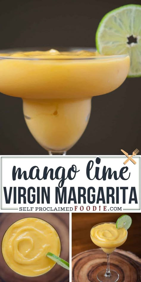 Blended Mocktail Recipe, Virgin Mango Margarita Recipe, Nonalcoholic Margarita, Elegant Drinks, Non Alcoholic Margarita, Virgin Margarita, Lime Margarita Recipe, Mango Margarita Recipe, Fruit Margarita