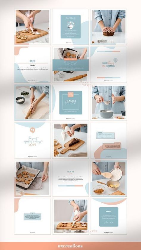 Instagram Canva Template, Instagram Template Design Business, Instagram Template Design Ideas, Instagram Template Ideas, Brand Social Media Design, Minimalist Social Media Design, Social Media Layout, Instagram Branding Template, Food Puzzle