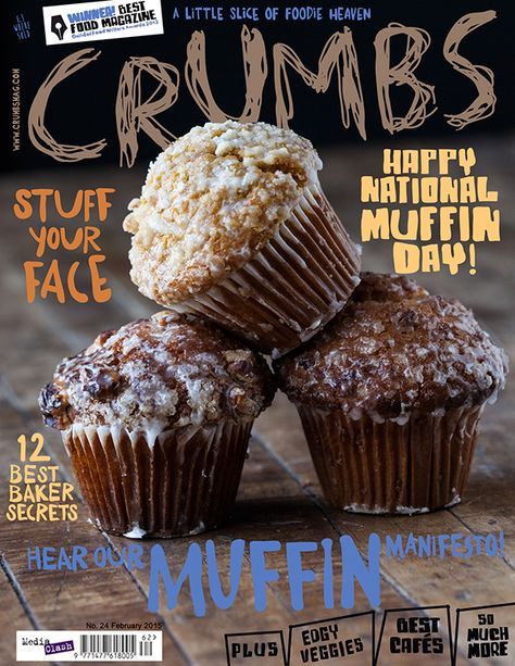 Crumbs Magazine cover on Behance Food Magazine Layout, Magazine Cover Layout, Magazine Cover Page, Magazine Cover Ideas, Magazine Design Cover, Beverage Poster, Magazine Spreads, Food Magazine, Food Drawing