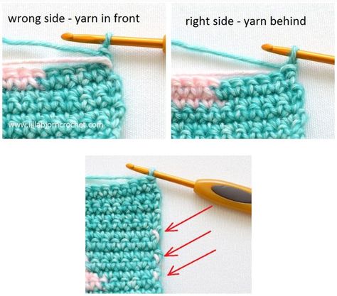 Crochet Tapestry Tutorial, Crochet Color Change, Change Colors In Crochet, Crochet Flats, Easy Crochet Stitches, Your Crochet, Red Yarn, Crochet Borders, Crochet Tapestry