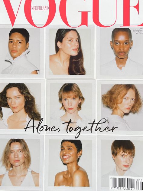 VOGUE Netherlands magazine June 2020 cover ALONE, TOGETHER good condition Cool Vogue Covers, Id Magazine Cover, Vogue Magazine Layout Design, Vogue Graphic Design, Fashion Magazine Cover Ideas, Minimal Magazine Cover, Magazine Cover Design Creative, 90s Magazine Covers, Iconic Vogue Covers