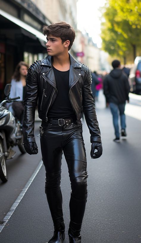 Men Leather Outfit, Leather Pants Men, Men's Leather Style, Leather Jeans Men, Leather Fashion Men, Leather Clothes, Tight Leather Pants, Mens Leather Clothing, Gay Outfit