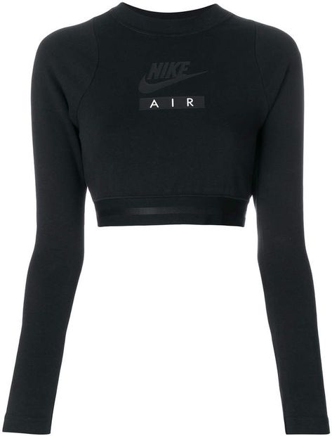 Nike Air Cropped Long-Sleeve Black Top #sportswear #activewear #workoutclothes #shopstyle #croptop #nike #nikewomen Cute Nike Outfits, Cropped Long Sleeve Top, Workout Attire, Nike Sweatshirts, Black Long Sleeve Top, Cute Comfy Outfits, Sporty Outfits, Sport Bh, Athletic Outfits