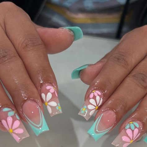 Kexli💞 on Instagram: "🌸Spring🌸 • • • • • • #springnails #flowernails #flowernailart #springnail #springnailart #springdesign #springtime #nailinspo #houstonnails #htxnails" Spring Acrylic Nail Designs 2024, Short Acrylic Nails Spring 2024, Cute Short Nails For Summer, Spring Summer Nails 2024 Trends, Summer Nail Design 2024, Nail Art Designs Summer 2024, Fun Nails Summer, Flower Nails Pink, Spring Nail Sets