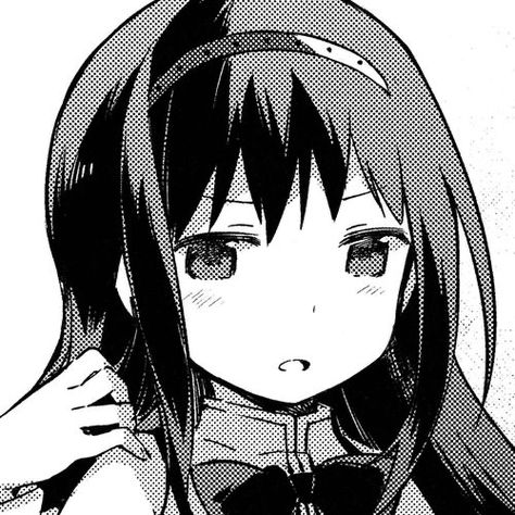 Homura Akemi Icon, Black Hair Pfp, Madoka Magica Homura, Girl Black Hair, Manga Pfps, Akemi Homura, Madoka Kaname, Homura Akemi, Sayaka Miki