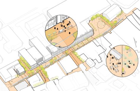 Essex Street Pedestrian Mall – Utile Architecture & Planning Street Vendors Urban Design, Street Section Architecture, Street Sections Urban Design, Street Section, Interpretation Centre, Music College, Urban Spaces Design, Urban Design Diagram, Urban Analysis