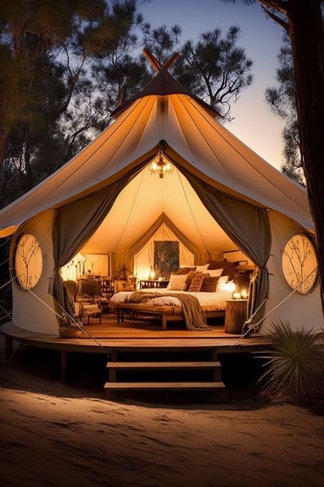 Glamping Business, Tents Camping Glamping, Yurt Camping, Tent Living, Glamping Tent, Glamping Tents, Glamping Ideas, Glamping Resorts, Large Tent