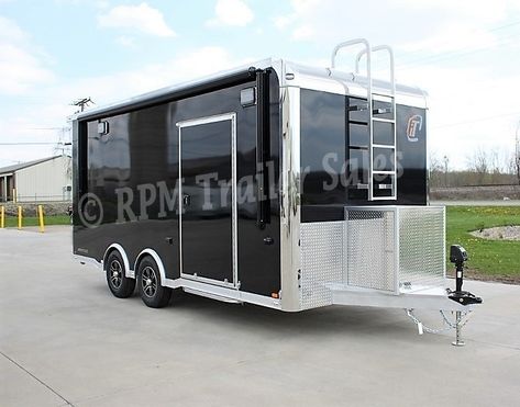 Custom 20' all aluminum inTech Trailer loaded with special features ready for your motorcycle, show car, race car or any of your favorite toys. Take a look at all the specifications included with this inTech aluminum Trailer and let us know what you think. | RPM Trailer Sales Enclosed Motorcycle Trailer, Race Trailer, Generator Box, Aluminum Ramp, Icon Package, Atv Trailers, Aluminum Trailer, Travel Trailer Camping, Motorcycle Trailer