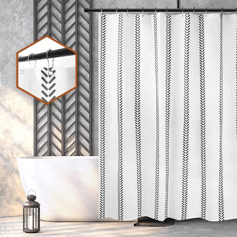 AmazonSmile: Shower Curtain Set with 12 Metal Hooks, Boho Shower Curtain Water-Resistant (72 x 72 inches) Varato Design : Home & Kitchen Black White Shower Curtain, Bohemian Shower Curtain, Design For Bathroom, Luxury Shower Curtain, Black And White Shower Curtain, Elegant Shower Curtains, Waffle Weave Shower Curtain, Farmhouse Shower Curtain, Boho Arrow