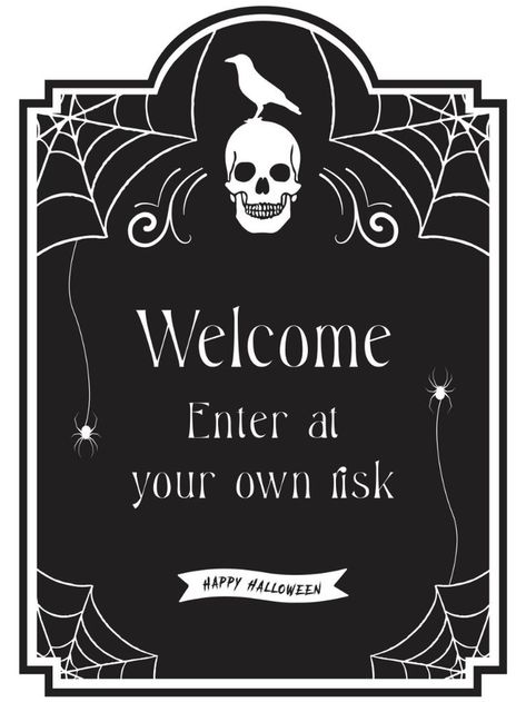 Enter At Your Own Risk, Modern Halloween, Halloween Sign, Halloween Printable, Printable Halloween, Halloween Signs, Halloween Printables, Happy Halloween, Chalkboard Quote Art