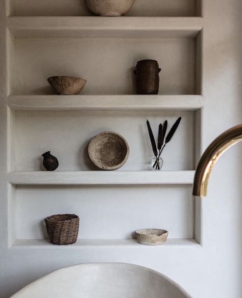 Jake Arnold Bathroom, Wabi Sabi Shelves, Concrete Living Room, Sage Bedroom, Jake Arnold, Ceiling Shelves, Victorian Terrace House, Style Guide Design, Diy Plaster